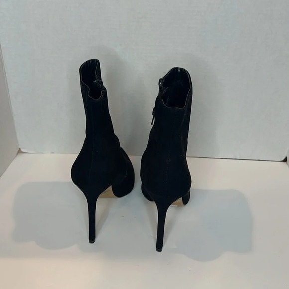EXPRESS SUEDE THIN HEELED ANKLE BOOTIES SIDE ZIPPER POINTY TOE - Picture 5 of 8